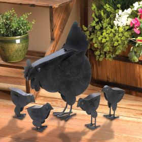 Metal Chicken Sculpture with Chicks - Handcrafted Farmyard Art for Home and Garden Decor Metal Chicken Sculpture with Chicks - Handcrafted Farmyard Art for Home and Garden Decor